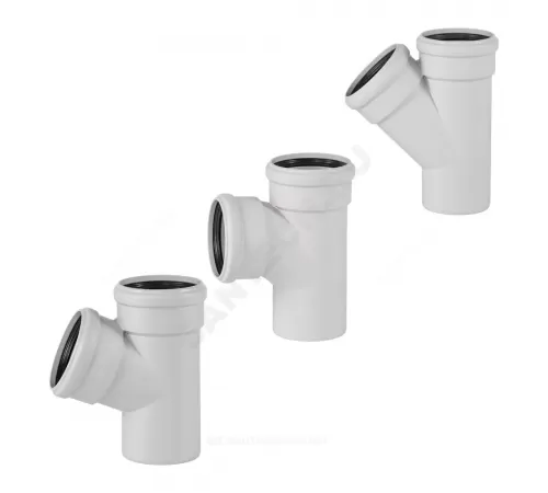 Тройник PP-MD переходной бесшумный светло-серый Skolan Safe SKEA Дн 200х110х45гр (DN200х110) б/нап в/к Ostendorf 338230