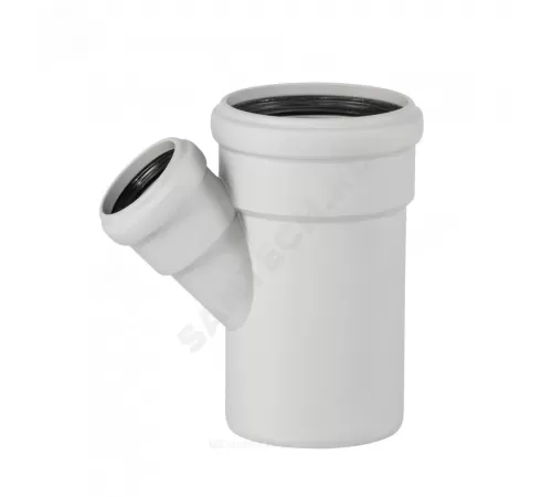 Тройник PP-MD переходной бесшумный светло-серый Skolan Safe SKEA Дн 110х58х45гр (DN110х50) б/нап в/к Ostendorf 335220