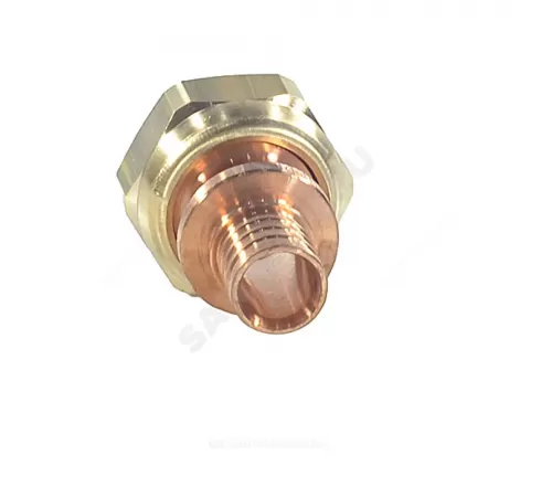 Соединитель для PE-X труб аксиальный бронза Дн 20х3/4" под плоское уплотнение с накидной гайкой RAUTITAN RX+ Rehau 14563381001 (13660781001)