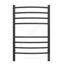 Полотенцесушитель электрический сталь Лесенка 168 Вт 500х800мм 8П со встроенным диммером справа черный муар Классик Терминус 4670078542991