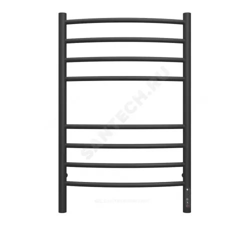 Полотенцесушитель электрический сталь Лесенка 168 Вт 500х800мм 8П со встроенным диммером справа черный муар Классик Терминус 4670078542991