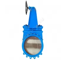 Задвижка шиберная двусторонняя чугун 1140RA Ду 700 Ру6 межфл с редуктором под электропривод ISO F14 уплотнение: NBR Benarmo