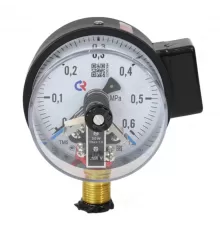 Манометр сигнализирующий ТМ-510Р.05 радиальный Дк100мм 0-0,6 МПа кл.1,5 G1/2" исполнение 5 с электроконтактной приставкой Росма 00000007334