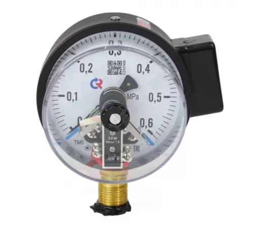 Манометр сигнализирующий ТМ-510Р.05 радиальный Дк100мм 0-0,6 МПа кл.1,5 G1/2" исполнение 5 с электроконтактной приставкой Росма 00000007334