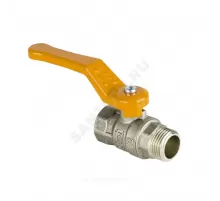 Кран шаровой латунь никель газ Эксперт Ду 40 Ру40 ВР/НР полнопроходной рычаг Dist Н225Р