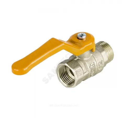 Кран шаровой латунь никель газ Эксперт Ду 40 Ру40 ВР/НР полнопроходной рычаг Dist Н225Р