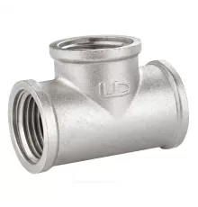 Тройник латунь никель Ду 15 (1/2") ВР/ВР LD LD.67.514.15