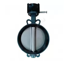 Затвор дисковый поворотный чугун Ду 300 Ру16 межфл с редуктором диск нерж манжета NBR Benarmo