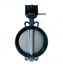 Затвор дисковый поворотный чугун Ду 400 Ру16 межфл с редуктором диск нерж манжета NBR Benarmo