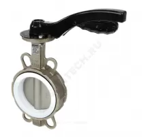 Затвор дисковый поворотный сталь нержавеющая Ду 80 Ру16 межфл с рукояткой диск нерж манжета PTFE Benarmo