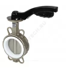 Затвор дисковый поворотный сталь нержавеющая Ду 80 Ру16 межфл с рукояткой диск нерж манжета PTFE Benarmo
