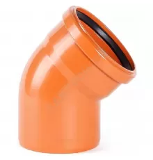 Отвод НПВХ коричневый Дн 110х30гр б/нап в/к Хемкор 2491212