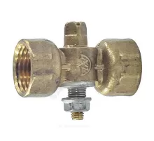 Кран для манометра 3-ходовой латунь 11б18бк(у)1 Ду 15 Ру16 ВР G1/2"-М20х1,5 без рукоятки без фланца Пензапромарматура 021011200