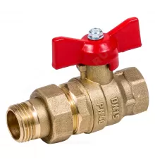 Кран шаровой латунь Стандарт Ду 15 Ру40 ВР/"американка" полнопроходной бабочка Dist 341Б
