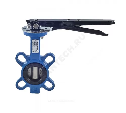 Затвор дисковый поворотный чугун Ду 40 Ру16 межфл с рукояткой диск нерж манжета EPDM EURO Benarmo