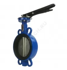 Затвор дисковый поворотный чугун Ду 80 Ру16 межфл с рукояткой диск нерж манжета EPDM EURO Benarmo