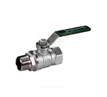 Кран шаровой латунь хром R254WL Ду 20 Ру42 ВР/НР рычаг зеленый Giacomini R254WX054