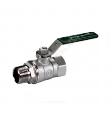 Кран шаровой латунь хром R254WL Ду 15 Ру42 ВР/НР рычаг зеленый Giacomini R254WX053