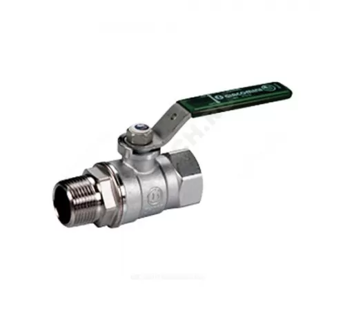 Кран шаровой латунь хром R254WL Ду 20 Ру42 ВР/НР рычаг зеленый Giacomini R254WX054