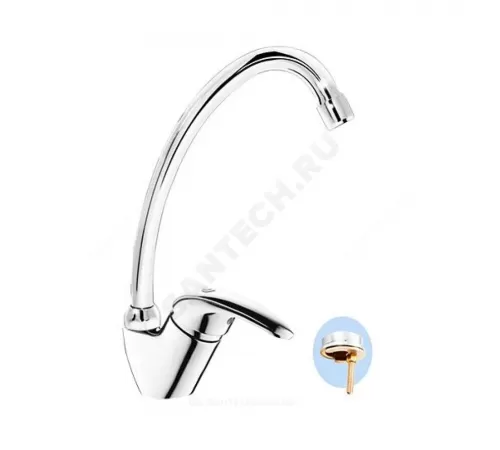 Смеситель для кухонной мойки ручка сбоку одноручный излив Д18 Стройка ЦС-СМ 27/2ш D35 М-42 Центр Сантехники (Подольск) СТ300204