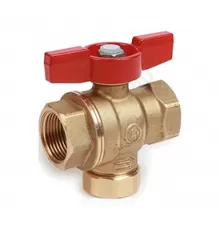 Кран-фильтр шаровой латунь Ду 15 ВР полнопроходной бабочка красная Giacomini R701FY023