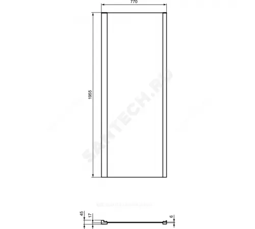 Стенка душевая CONNECT 2 боковая 800х1950мм Ideal Standard K9299V3