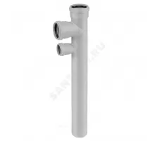 Крестовина PP-MD 2-уровневая бесшумная светло-серая Skolan Safe SKDDA Дн 90х90х58х87гр (DN90х90х50) б/нап в/к Ostendorf 334670