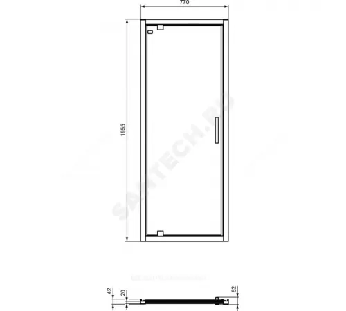 Дверь душевая CONNECT 2 PV Pivot 800 мм Ideal Standard K9268V3