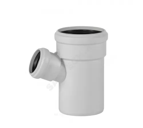 Тройник PP-MD переходной бесшумный светло-серый Skolan Safe SKEA Дн 110х58х67гр (DN110х50) б/нап в/к Ostendorf 335320