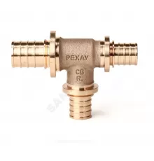Тройник для PE-X труб аксиальный бронза Дн 32х25х20 переходной RX+ Рехау 14570893001