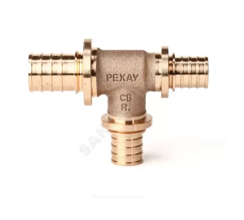 Тройник для PE-X труб аксиальный бронза Дн 32х25х25 переходной RX+ Рехау 14570913001
