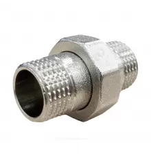 Соединитель латунь никель американка Ду 20 (3/4") прямой НР/НР SantechSystems