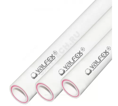 Труба PP-R белая арм стекловолокном Дн 40х5,5 Ру20 SDR7,4 Т<90С L=4м VALFEX 10105040 ..