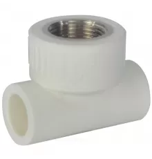 Тройник PP-R комбинированный белый Дн 20х3/4" ВР ZFPCL