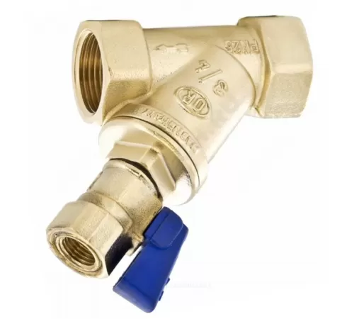 Фильтр сетчатый Y-образный латунь Ду 15 Ру25 Тмакс=120 oC 1/2" ВР 114 с краном OR 0114.515