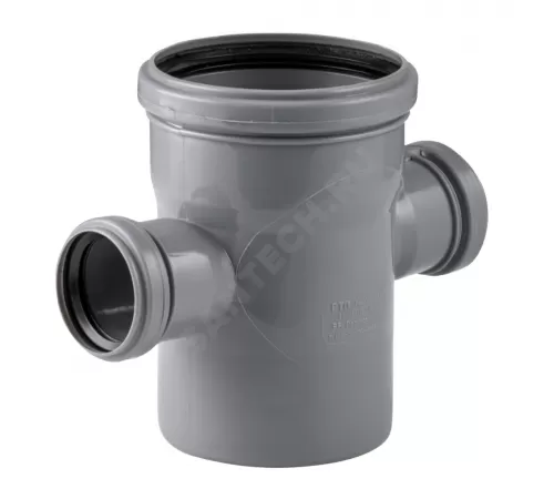 Крестовина PP-H 1-плоскостная серая Дн 110х50х50х87гр б/нап в/к RTP (РосТурПласт) 36481