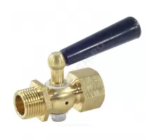 Кран для манометра 3-ходовой латунь Ру25 ВР/НР М12x1,5 с рукояткой без фланца Росма 00000031343