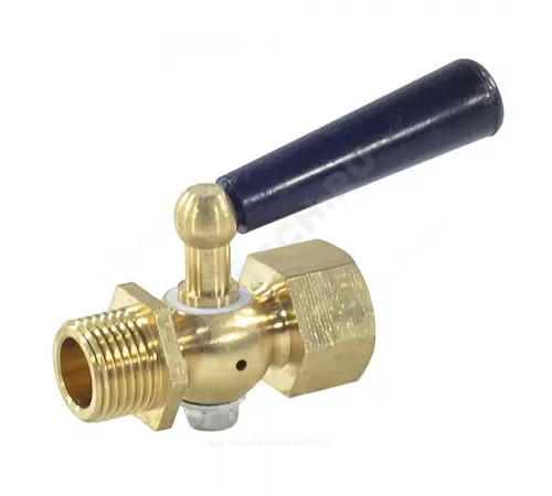 Кран для манометра 3-ходовой латунь Ру25 ВР/НР М12x1,5 с рукояткой без фланца Росма 00000031343