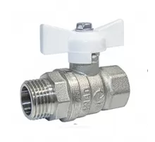 Кран шаровой латунь никель Стандарт 231 аналог 11б27п1 Ду 15 Ру40 ВР/НР бабочка ГАЛЛОП 113166