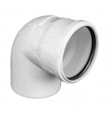 Отвод PP-M бесшумный белый Дн 50х87гр б/нап в/к RTP (РосТурПласт) 24553