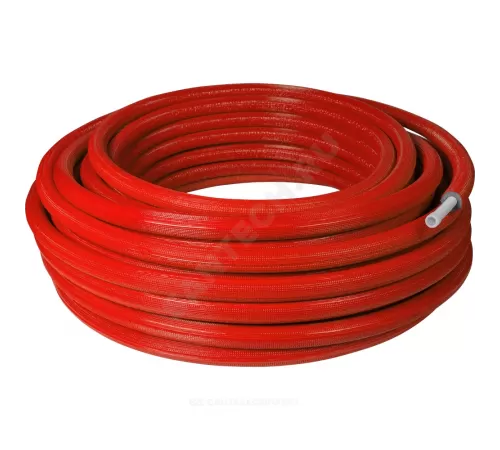 Труба PE-Xa/EVOH красная Дн 20х2,8 Ру10 Тмакс=95C в PE изоляции 6 мм бухта 100м РОС