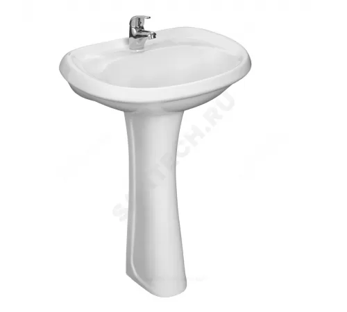 Умывальник Воротынский 57 1 отверстие под смеситель по центру белый Santeri 1.3111.7.S00.10B.0.