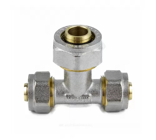 Тройник переходной МП латунь никель обжим Дн 26х20х26 ГОСТ 32415-2013 7012 Aquasfera 7012-06