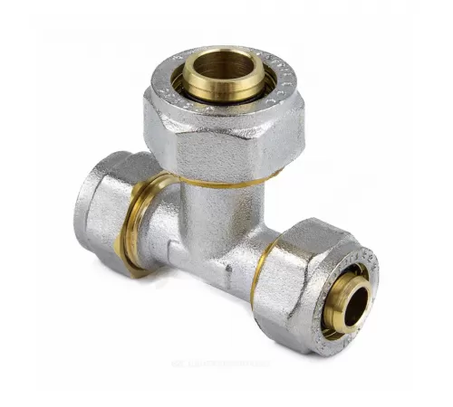 Тройник переходной МП латунь никель обжим Дн 26х20х26 ГОСТ 32415-2013 7012 Aquasfera 7012-06