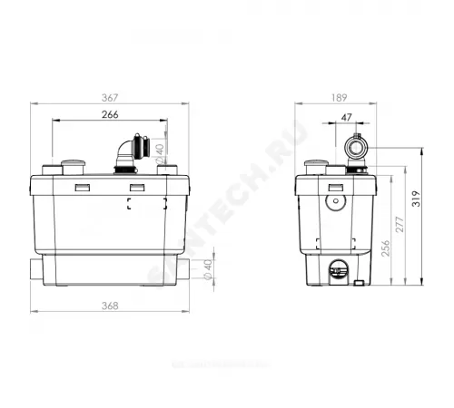 Установка канализационная Sanispeed SFA
