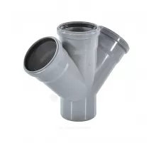 Крестовина PP-H 1-плоскостная серый Дн 50х50х50х45гр б/нап в/к VALFEX 27105050