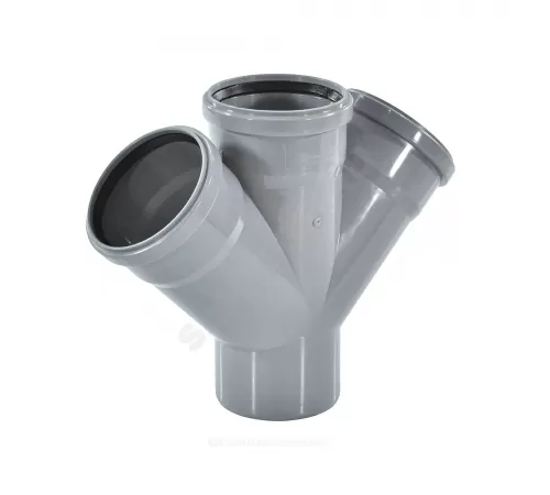 Крестовина PP-H 1-плоскостная серый Дн 50х50х50х45гр б/нап в/к VALFEX 27105050