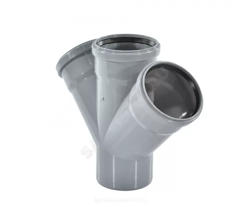 Крестовина PP-H 1-плоскостная серый Дн 50х50х50х45гр б/нап в/к VALFEX 27105050