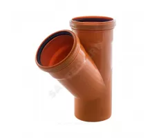 Тройник НПВХ коричневый Дн 160х160х87гр б/нап в/к Хемкор 2491093