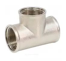 Тройник латунь никель Ду 25 (1") ВР/ВР VALFEX VF.130.N.100